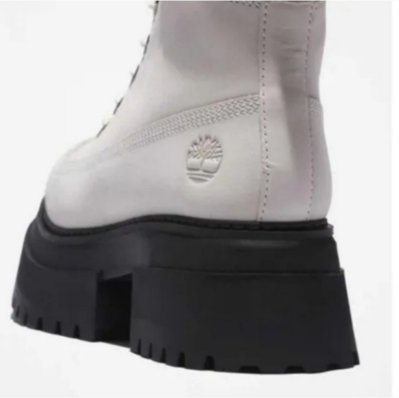 Timberland Sky Platform Chunky Boots Lace Up White 9.5 Round Toe Women - Picture 4 of 16